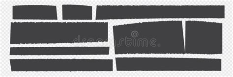 torn ripped paper rectangle shape vector illustration cutout collage