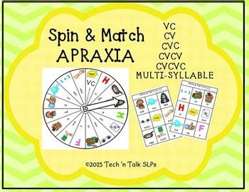 spin match  apraxia apraxia speech therapy activities speech