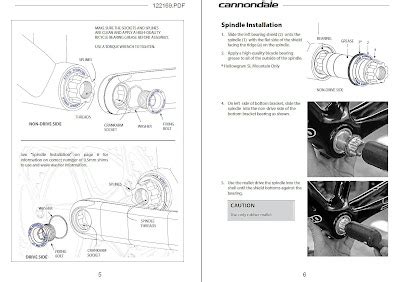 cannondale hollowgram sl crankset owners manual installation  removal