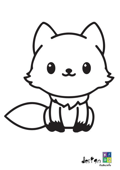 kawaii fox coloring page designkids fox coloring page coloring pages