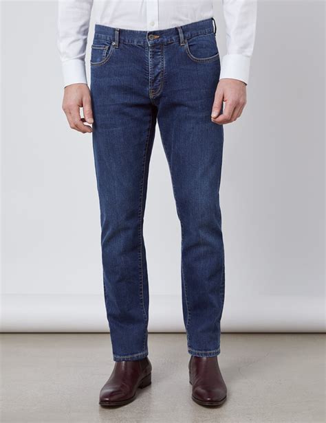mens premium stretch denim jeans hawes curtis