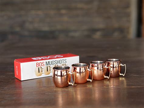 mini copper moscow mule mug shot glasses set
