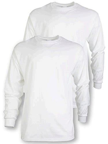 gildan men s ultra cotton adult long sleeve t shirt 2 pack white