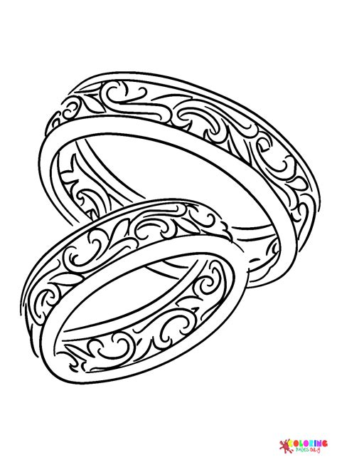 printable wedding ring coloring pages