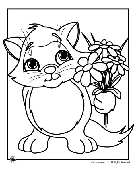 spring kitten coloring page woo jr kids activities childrens