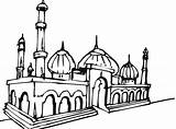 Masjid Mewarnai Mosque Nabawi Islami Bagus Putih Tk Marimewarnai Paud Kumpulan Sketsa Animasi Pemandangan Kubah Abu Menggambar Taj sketch template
