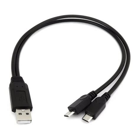 usb male   micro usb splitter dual power charging cable lead  smart phone tablet