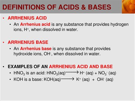 ppt definitions of acids and bases powerpoint presentation free