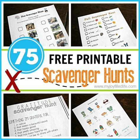 printable scavenger hunts  joy filled life
