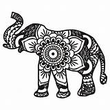Coloring Mandala Elephant Pages Print sketch template