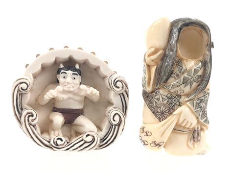 lot pc japanese resin netsuke sumo figurines