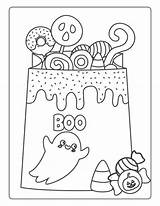 Treat Trick Broom Witches sketch template