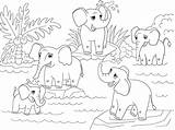Elephant Coloring Family Pages Drawing Stencil Kids Animals Outline Print Comments Getdrawings Baby Choose Board sketch template