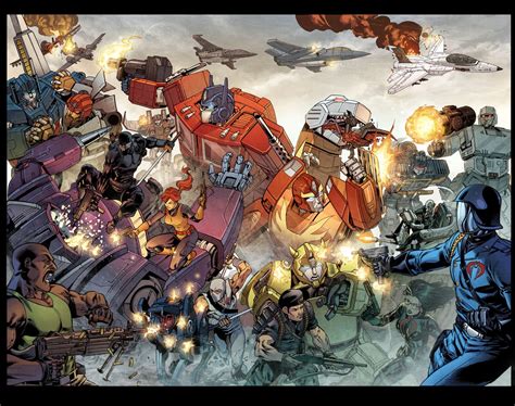 Robert Atkins Gi Joe And Transformers Cross Over Cover Color Image Now