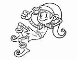 Elf Coloring Relaxed Coloringcrew Christmas sketch template