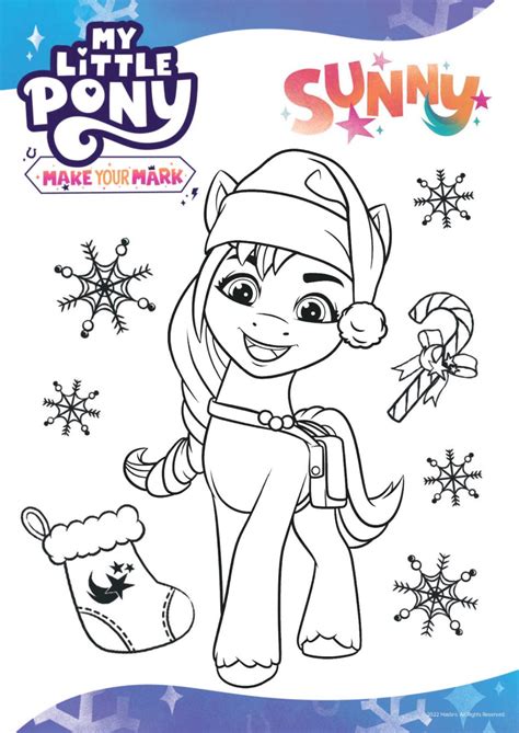 pony sunny christmas coloring page mama likes