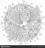 Fantastic Firebird Stress Vector Depositphotos sketch template