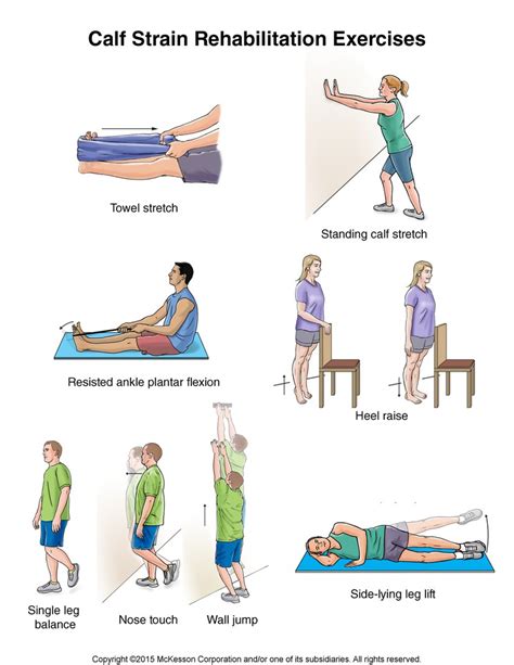 calf strain exercises illustration tufts medical center
