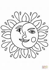 Trippy Sol Sonne Mewarnai Mond Matahari Bulan Sterne Lucu Supercoloring Soy Sztuki Druckbare Aline Drukuj sketch template