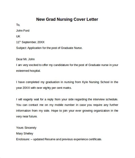 nursing cover letter templates   ms word