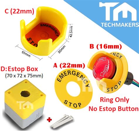 22mm 16mm Emergency Stop E Stop Switch Protection Seat Button Cover Box
