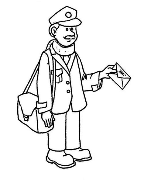 post man  colouring pages