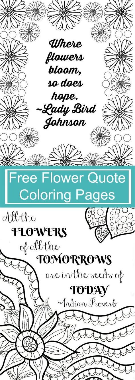 printable flower quote coloring pages   printable