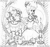 Coloring Makeup Step Evil Sisters Putting Outline Clipart Cinderella Illustration Royalty Rf Bannykh Alex 2021 sketch template