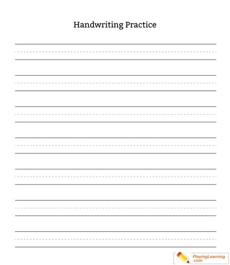 kindergarten handwriting practice blank sheet  kindergarten