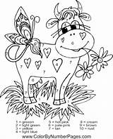 Color Numbers Number Coloring Pages Summer Printables Printable Colour Kids Cow Adults Adult Books Colouring Sheets Print раскраска Coloringhome раскраски sketch template
