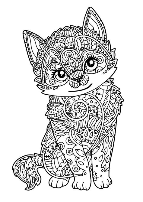 cat coloring pages  adults   cat coloring book kittens