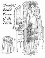 Coloring Pages Paper Dolls Adult Book 1920s Vintage sketch template