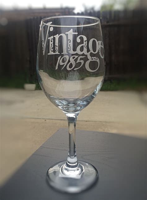 Vintage 1985 Personalized Birthday T Large Wine Glass