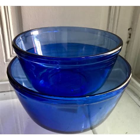 Vintage Anchor Hocking Cobalt Blue Mixing Bowls Chairish