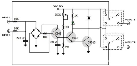 active speaker protector circuit  pcb layout schematic design electronic schematic diagram