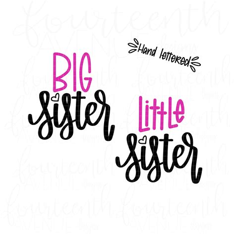 Big Sister Little Sister Svg Big Sis Svg Png Dxf Svg Cutting Files