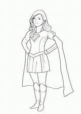 Supergirl Kolorowanki Bestcoloringpagesforkids Superhero sketch template