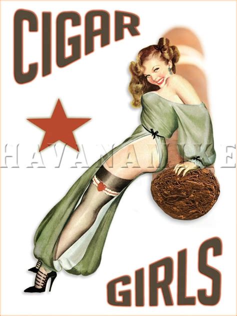 cigar girls vintage pinup poster print