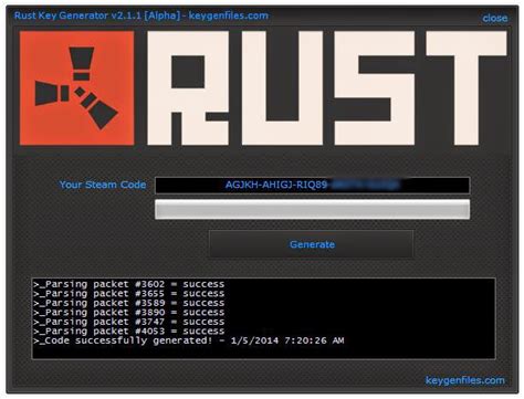 rust key generator  alpha  steam code  rust  share