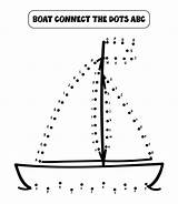 Dots Connect Worksheets Boat Abc Alphabet Dot Printable Printablee Letters Via sketch template