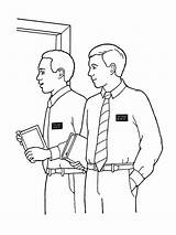 Lds Missionary Missionaries Iglesia Knocking Tribes Library sketch template