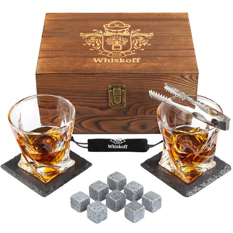 Whiskey Glass Set Of 2 Bourbon Whiskey Stones T Set Twist Scotch