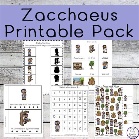 zacchaeus printable pack simple living creative learning