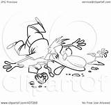 Unlucky Collapsed Businessman Pot Over Toonaday Royalty Clipart Outline Illustration Rf sketch template