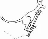 Pogo Stick Kangaroo Jumping Cartoon Clipart Cliparts Library Coloring Template sketch template
