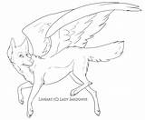 Winged Lineart sketch template