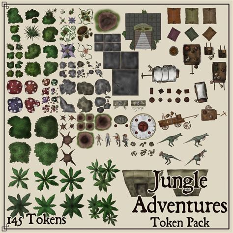 art  jungle tokens pack  tokens   premade maps dnd