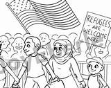 Coloring Cgi Refugee Designlooter Welcome sketch template