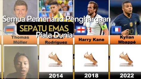 pemenang penghargaan sepatu emas piala dunia