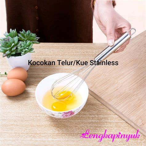 Jual Kocokan Alat Penggocok Telur Manual Kue Egg Whisker Stainless Aduk